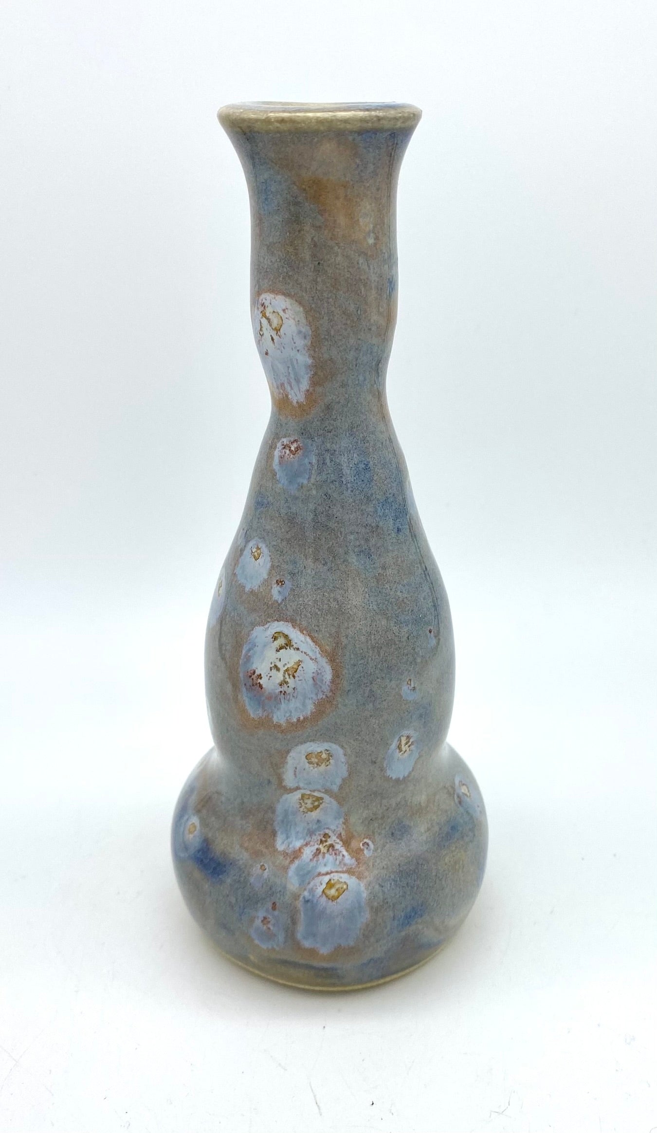 Dreamy blues candlestick or bud vase.