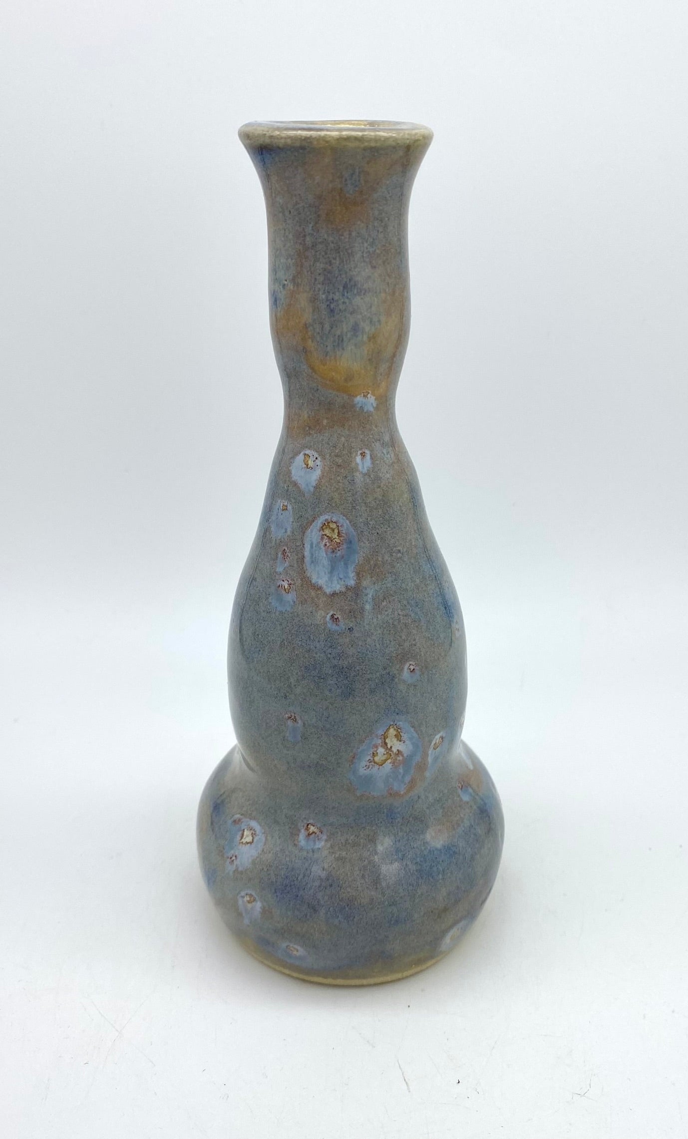 Dreamy blues candlestick or bud vase.