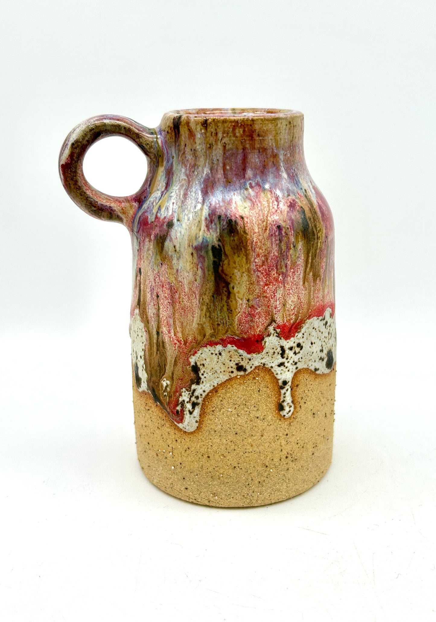 Stunning handled vase in toasty clay