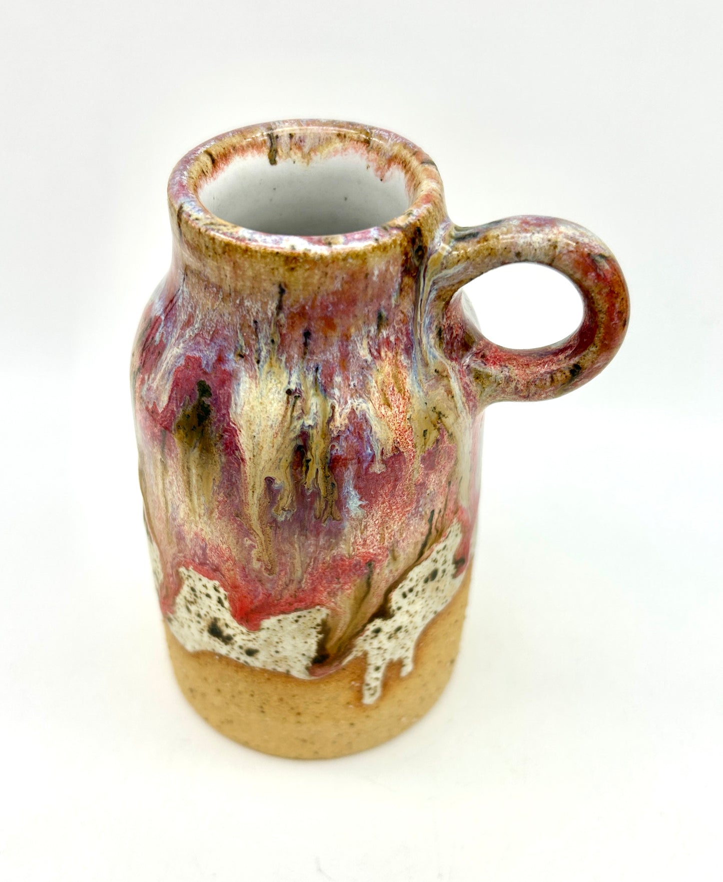 Stunning handled vase in toasty clay