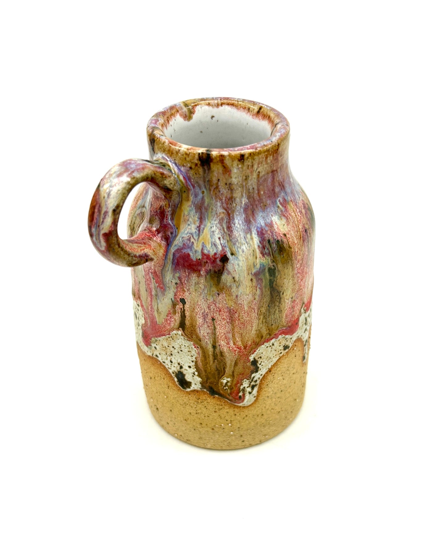 Stunning handled vase in toasty clay