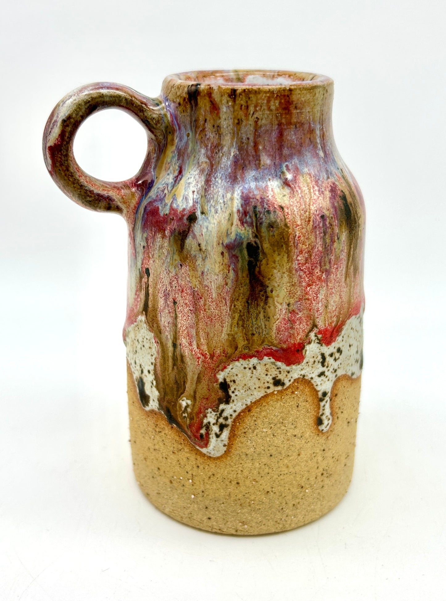 Stunning handled vase in toasty clay