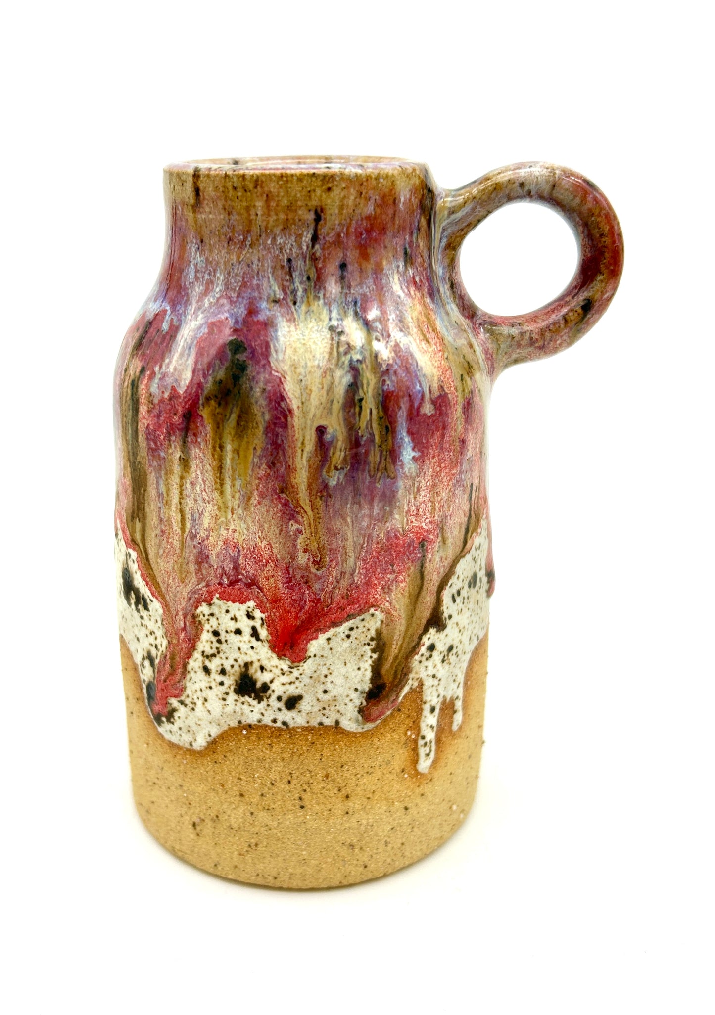 Stunning handled vase in toasty clay