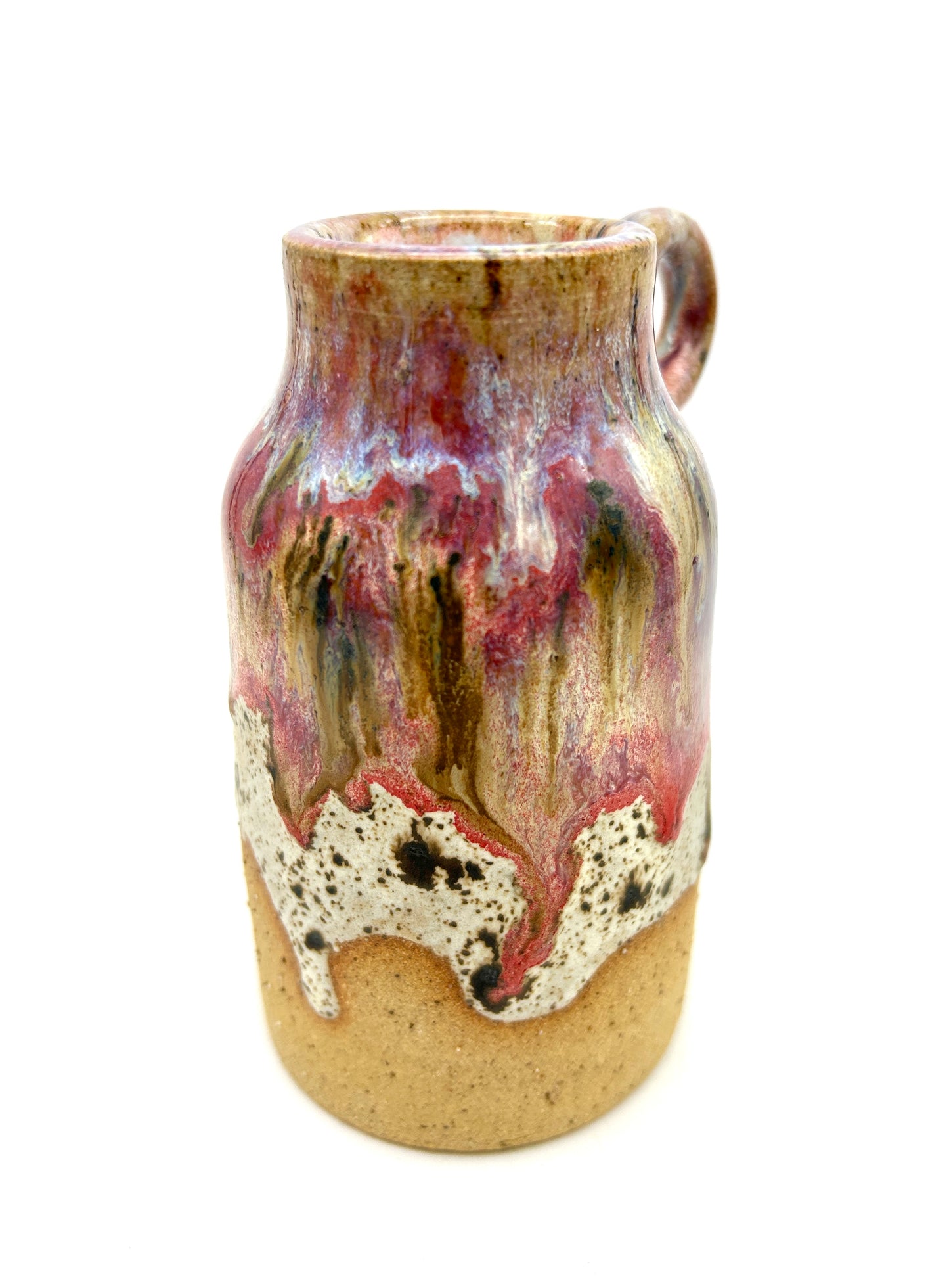 Stunning handled vase in toasty clay