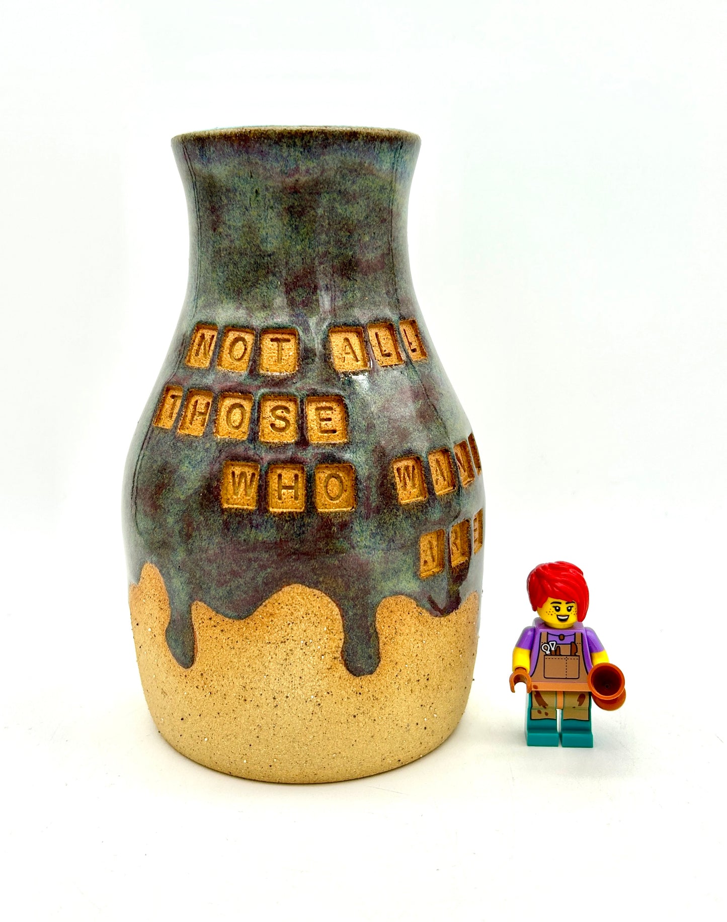 'Not all those who wander are lost' vase