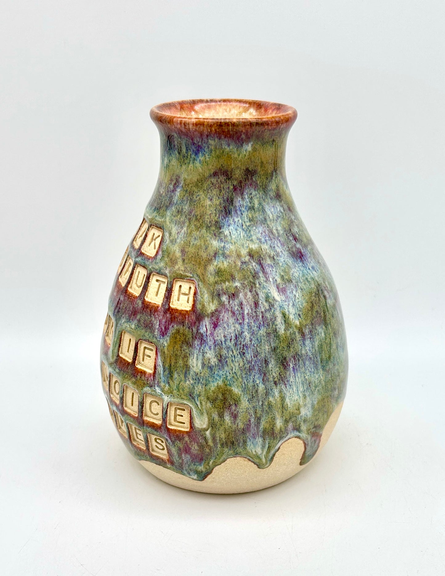 'Speak the truth, even if your voice shakes' vase