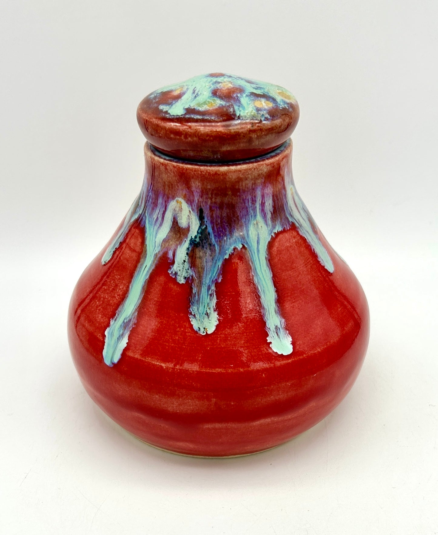 'Drugs' stoppered jar in vibrant colours