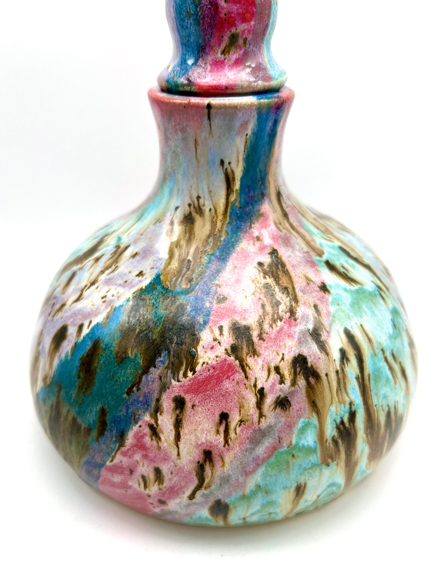 Plump decanter in my 'aurora' glaze combination