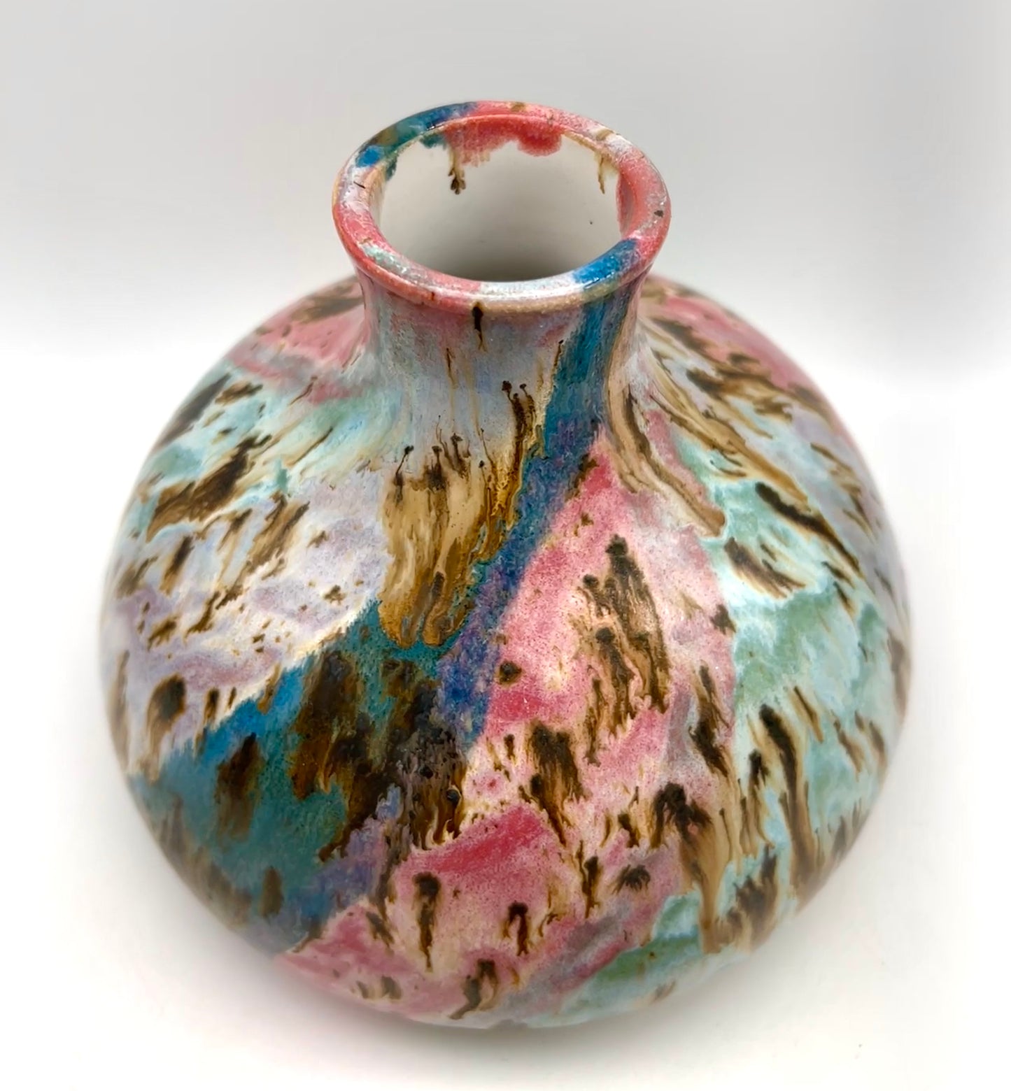 Plump decanter in my 'aurora' glaze combination