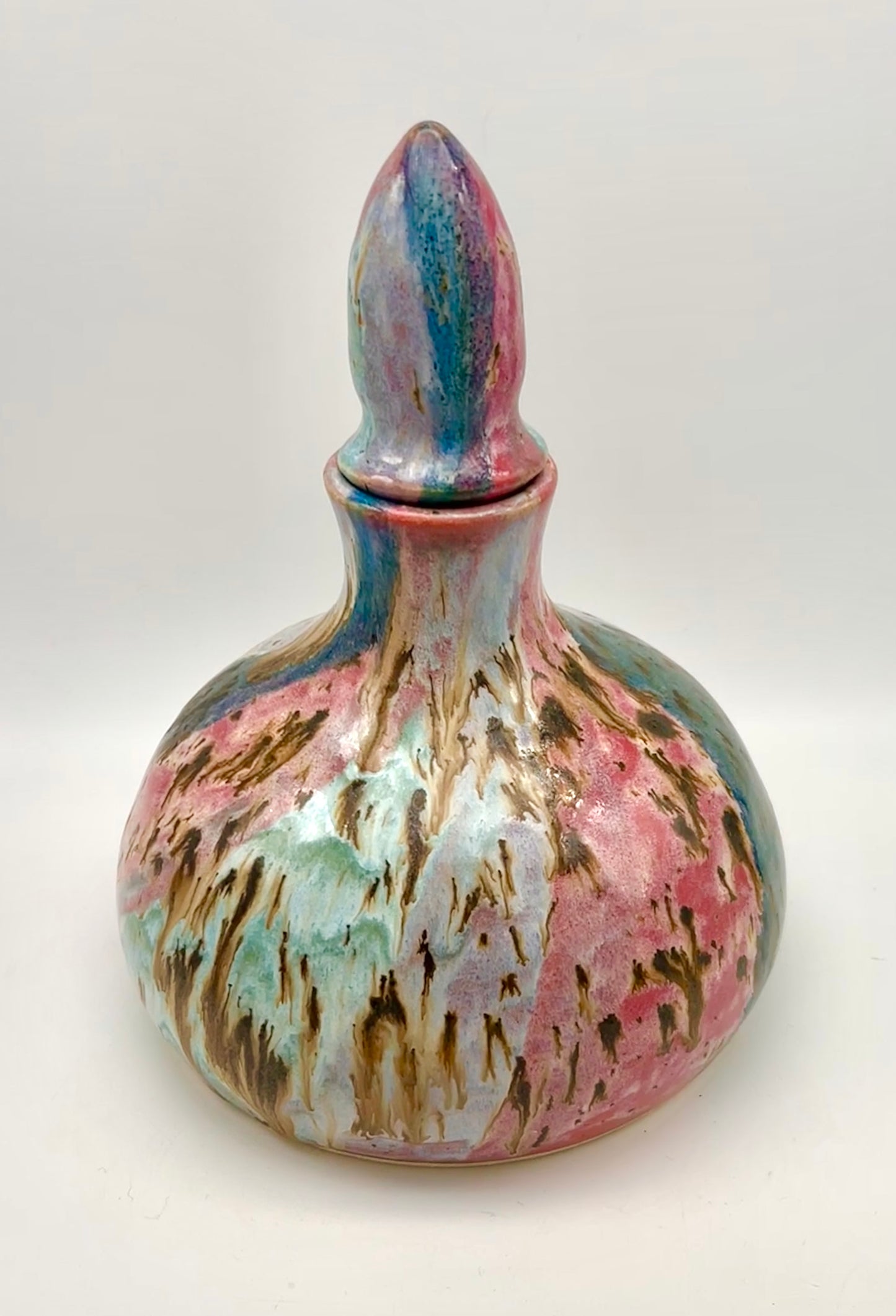 Plump decanter in my 'aurora' glaze combination