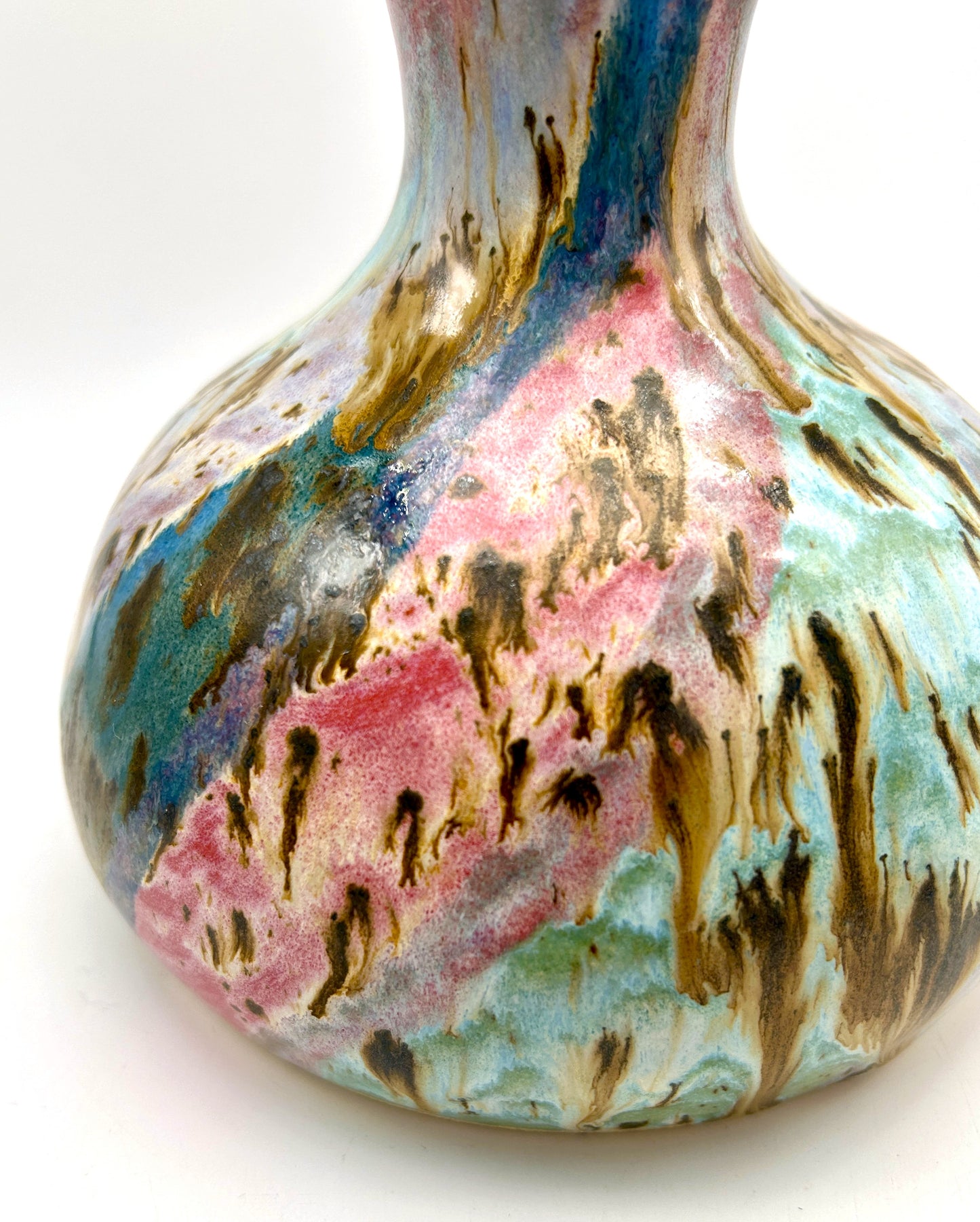 Plump decanter in my 'aurora' glaze combination