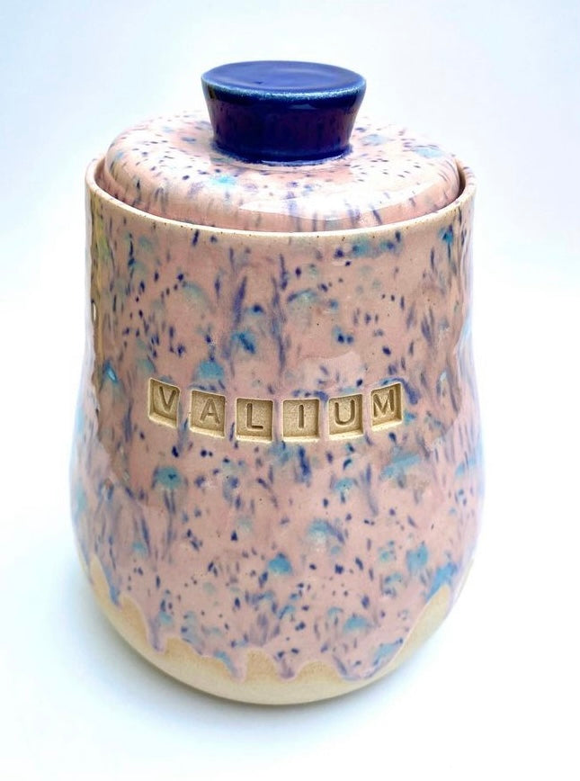 'Valium' lidded jar