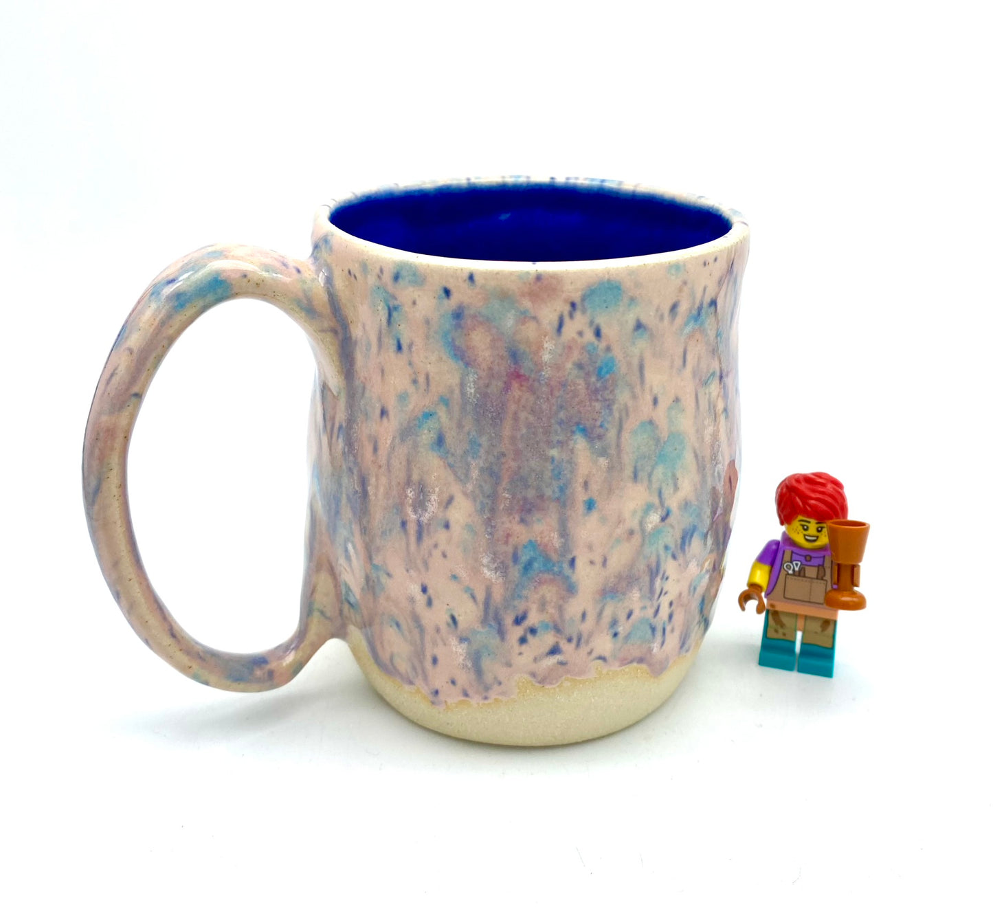 Sweet coffee mug in pinks and blues