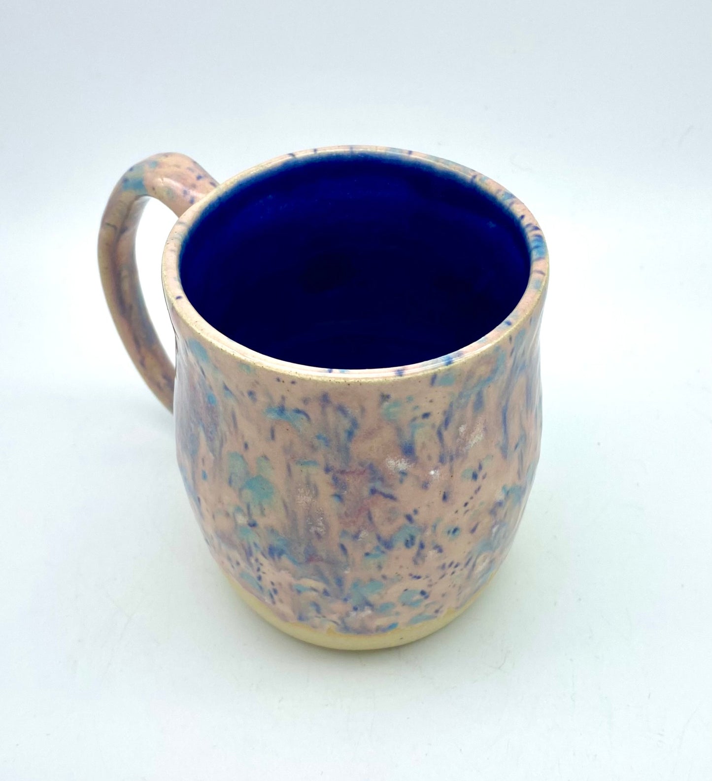 Sweet coffee mug in pinks and blues