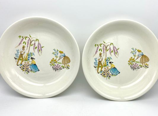 Pair of 1950s Beswick "Green Fingers" china dishes