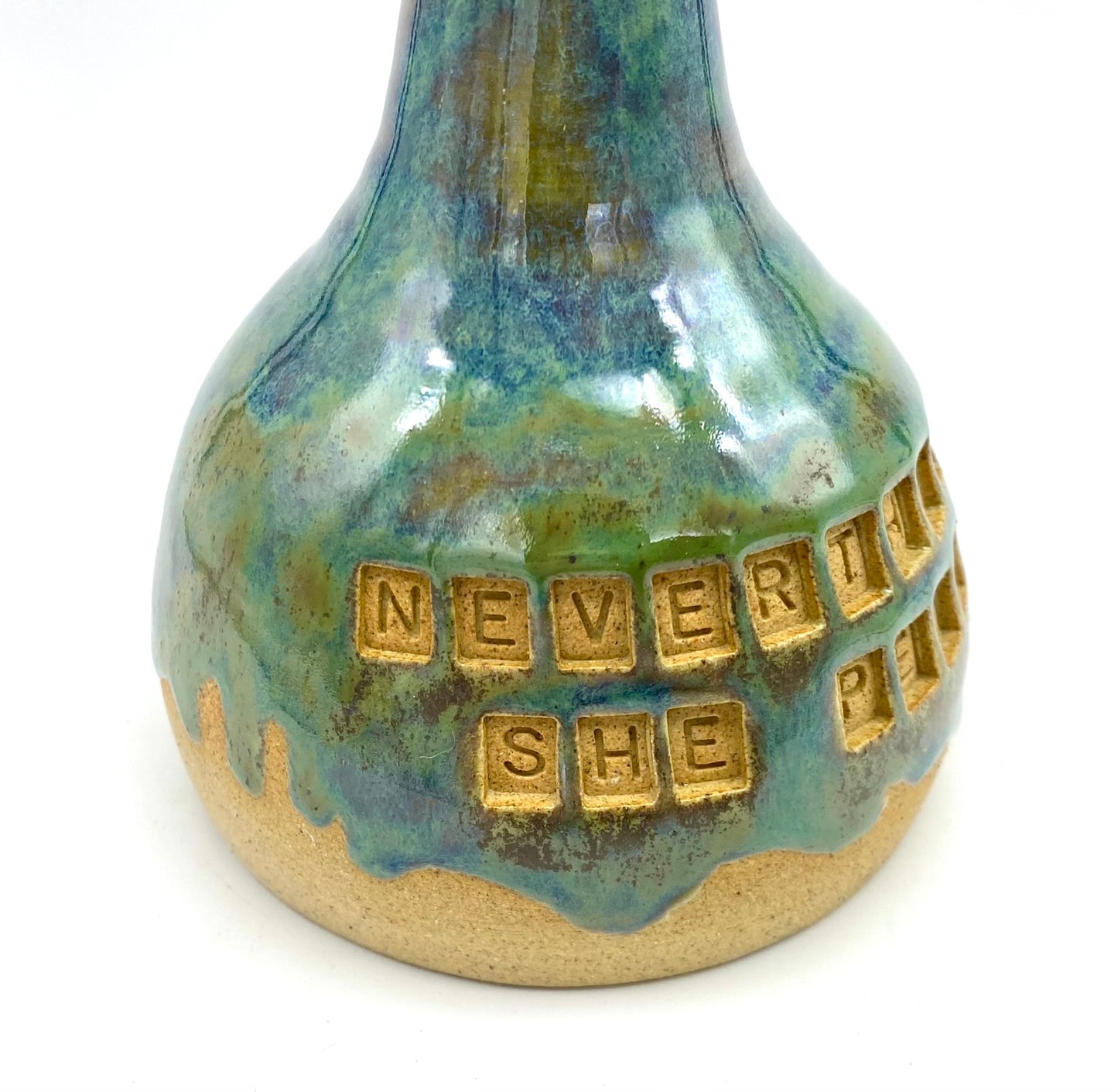 'Nevertheless, she persisted' bud vase