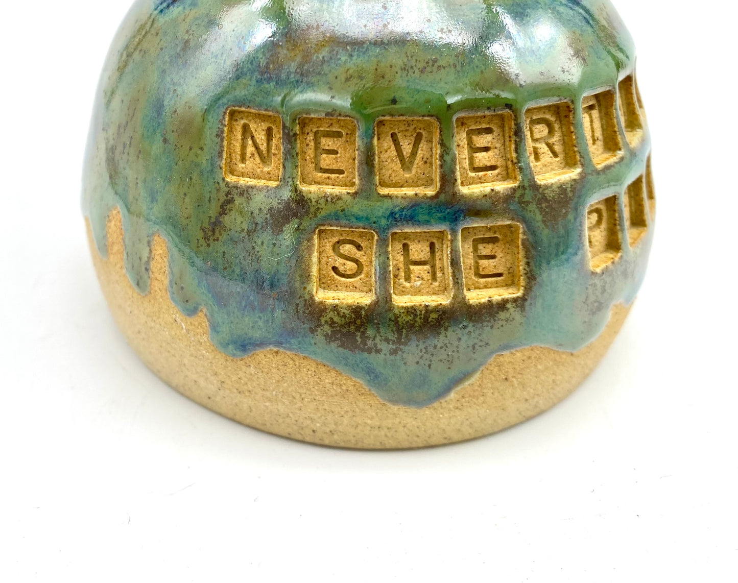 'Nevertheless, she persisted' bud vase