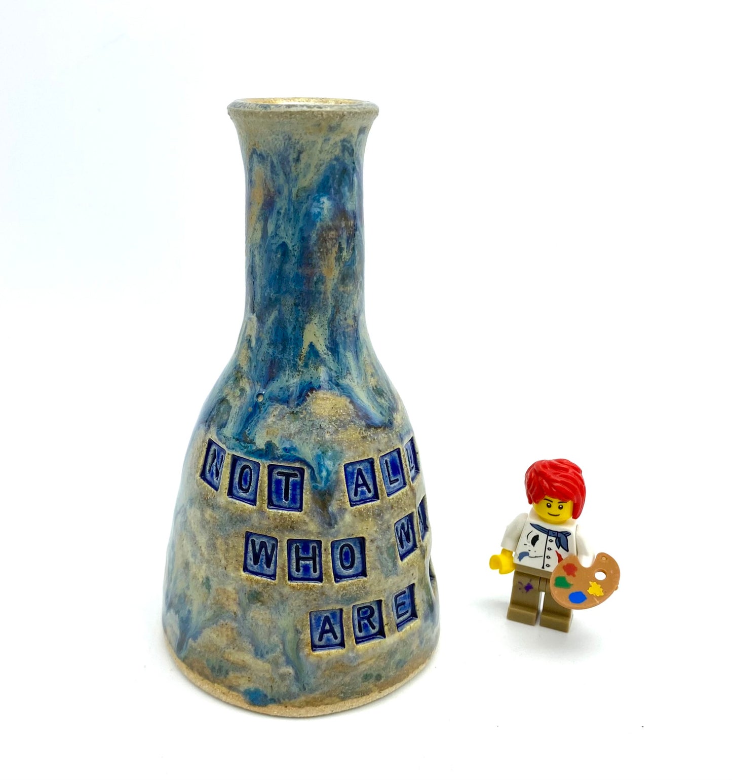 'Not all who wander are lost' bud vase