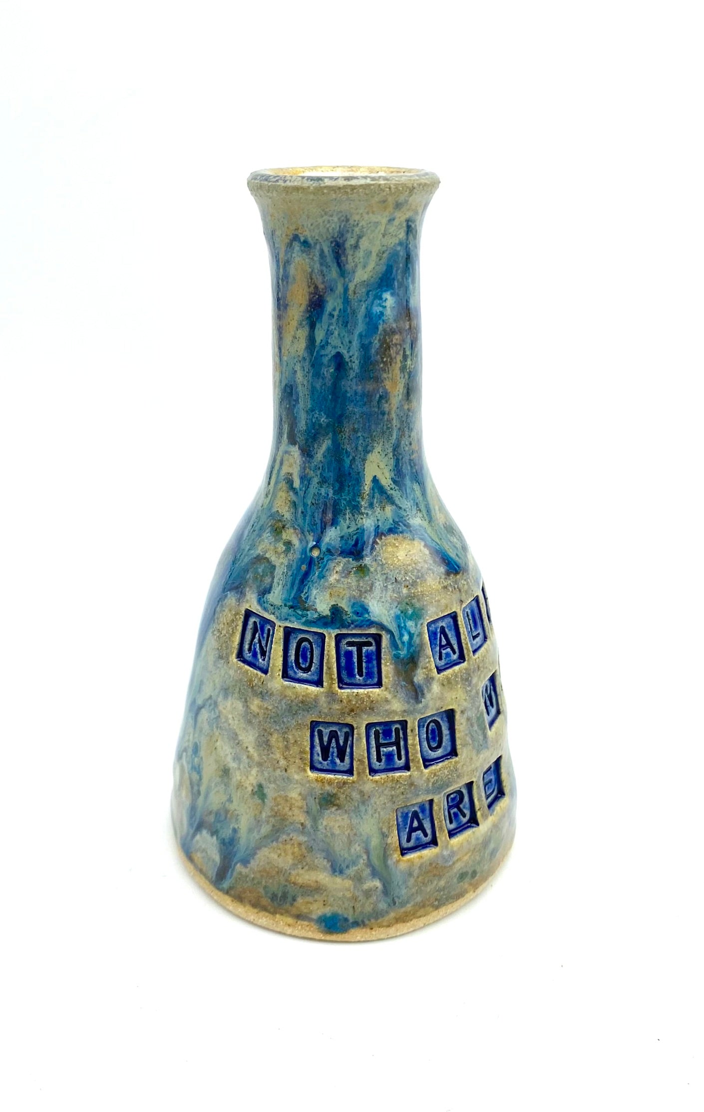 'Not all who wander are lost' bud vase