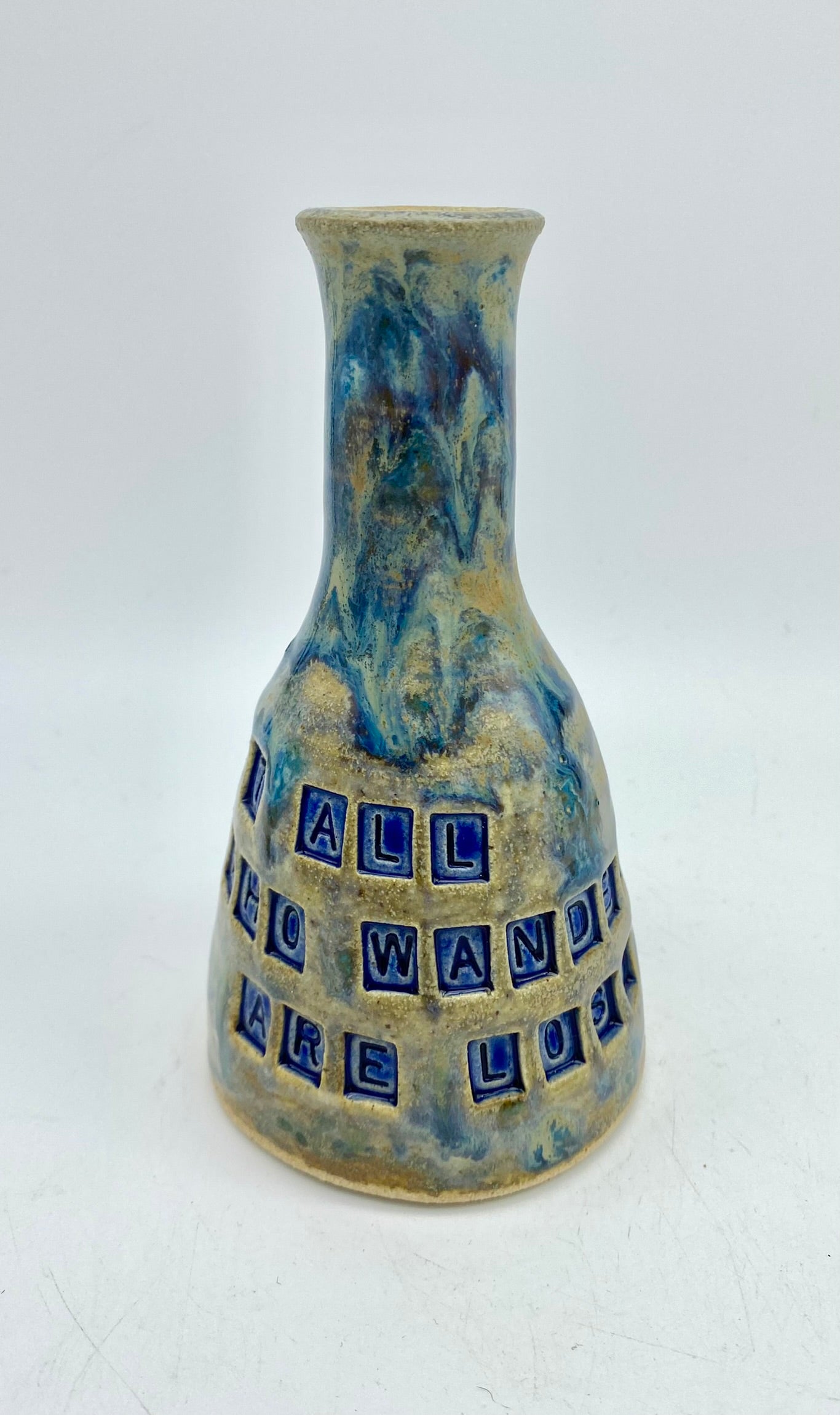 'Not all who wander are lost' bud vase