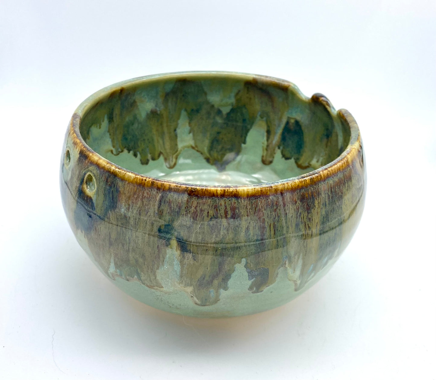 Chopstick bowl in the 'aqua falls' glaze