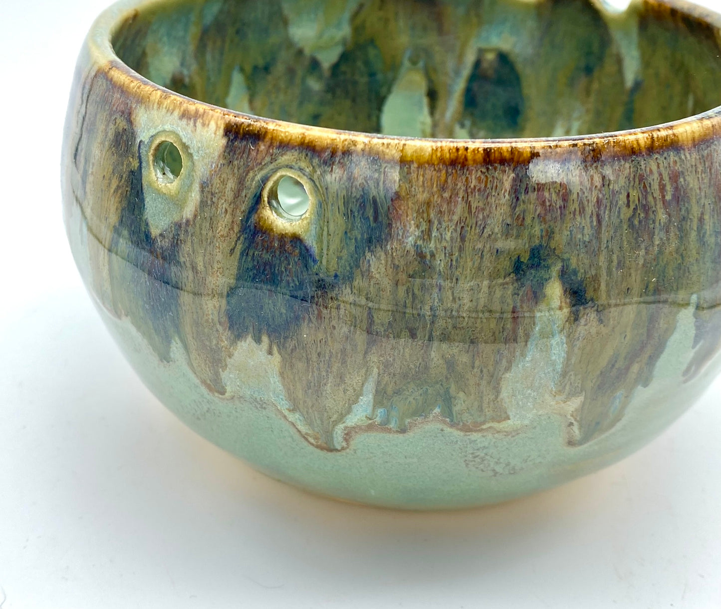 Chopstick bowl in the 'aqua falls' glaze