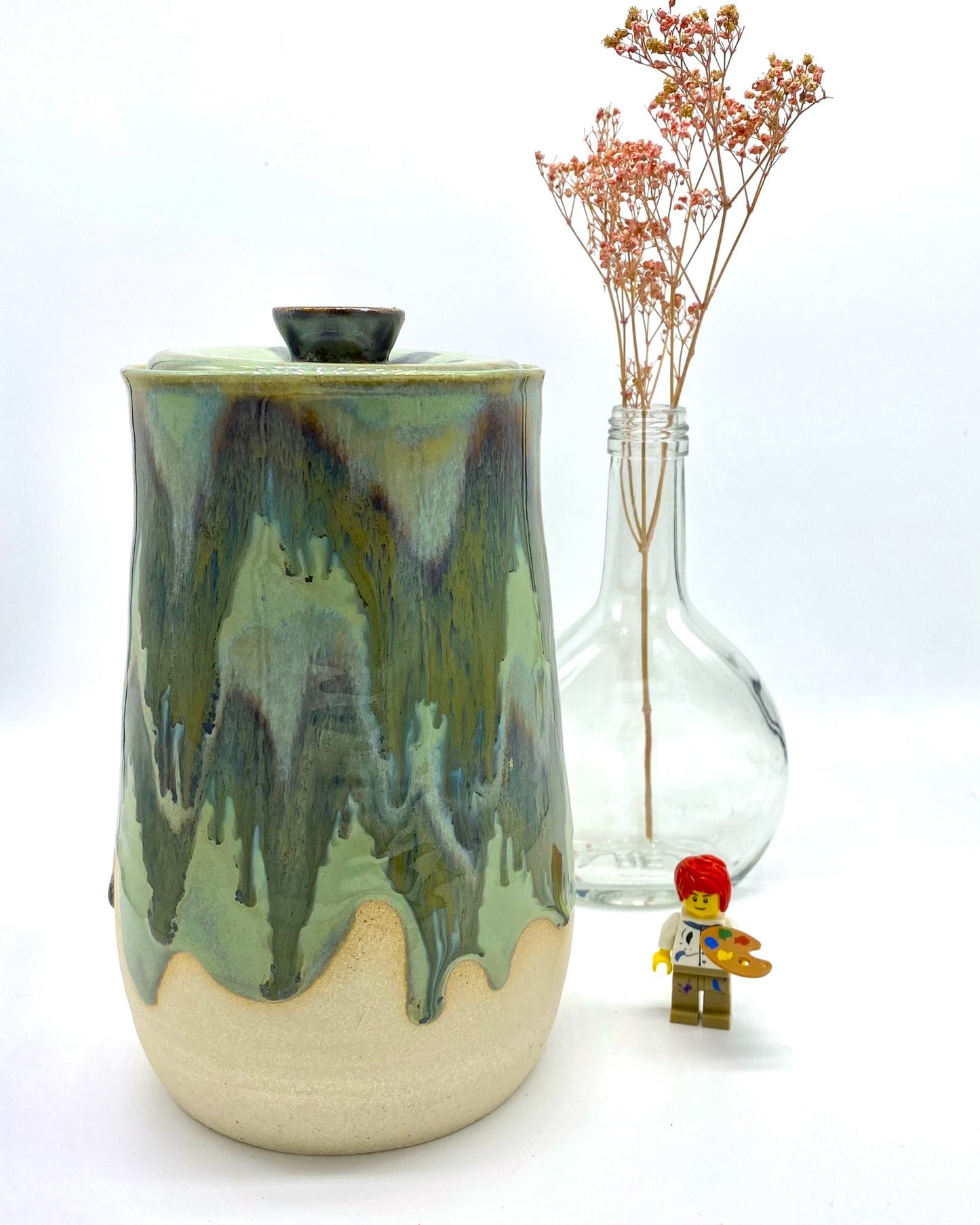 Gorgeous tall lidded jar