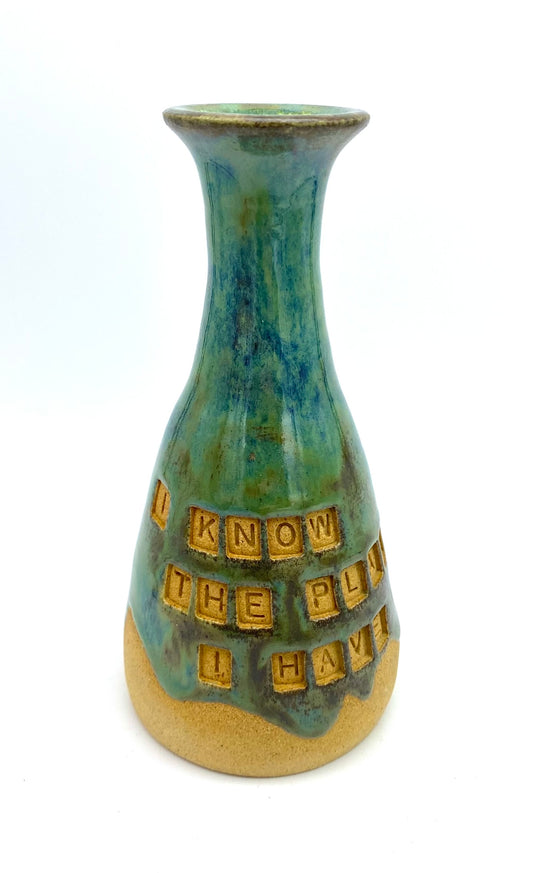 'I know the plans I have for you' Bible bud vase