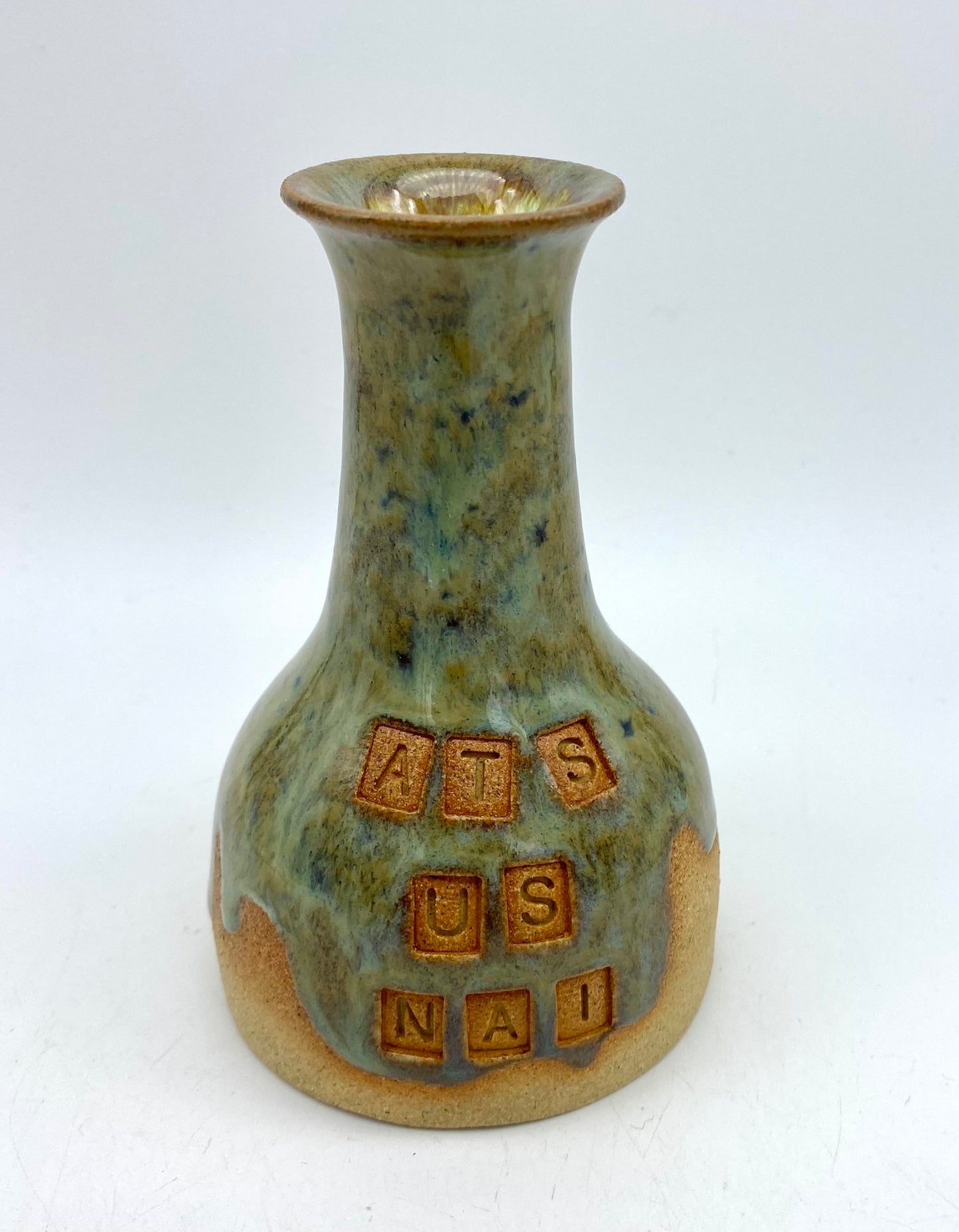 'At's us nai' (that's us now) Northern Ireland bud vase