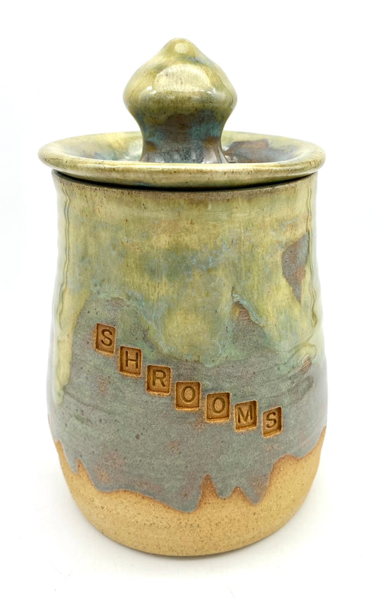 'Shrooms' jar - for tea, coffee, toiletries, or decorative