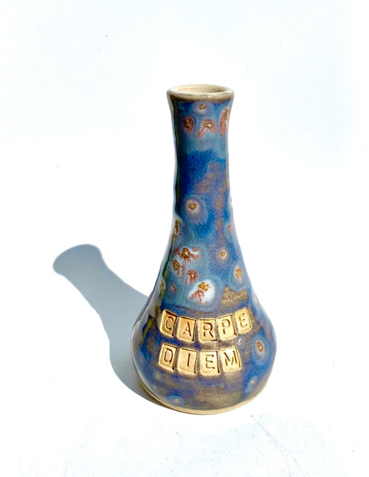 'Carpe diem' small candlestick or bud vase