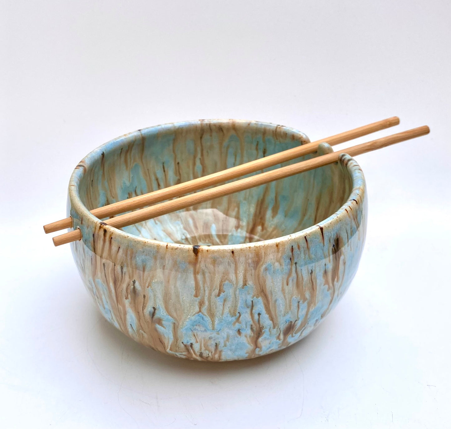 Chopstick bowl in flowing blues