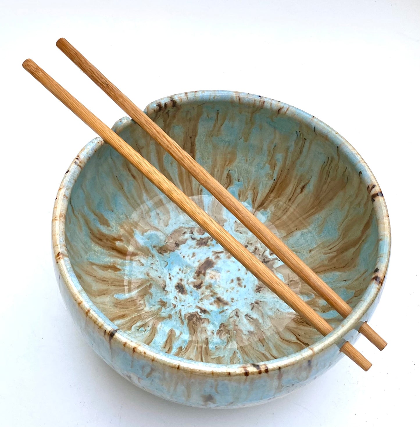 Chopstick bowl in flowing blues