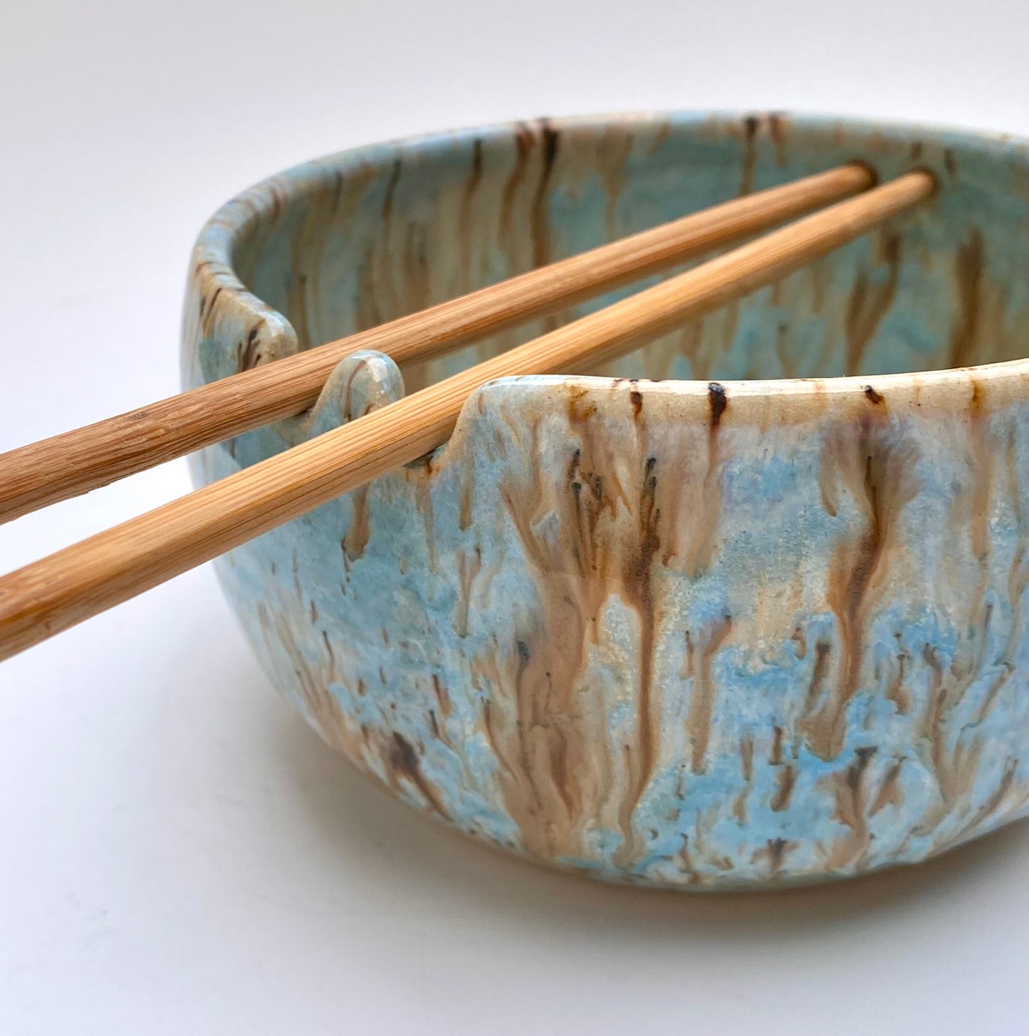 Chopstick bowl in flowing blues