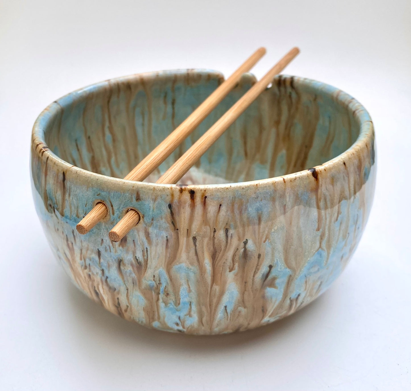 Chopstick bowl in flowing blues