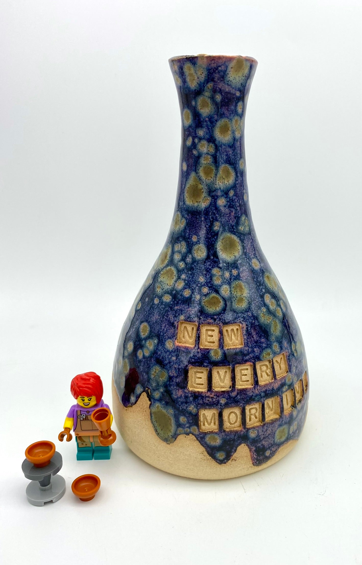 'New every morning' taller Bible bud vase