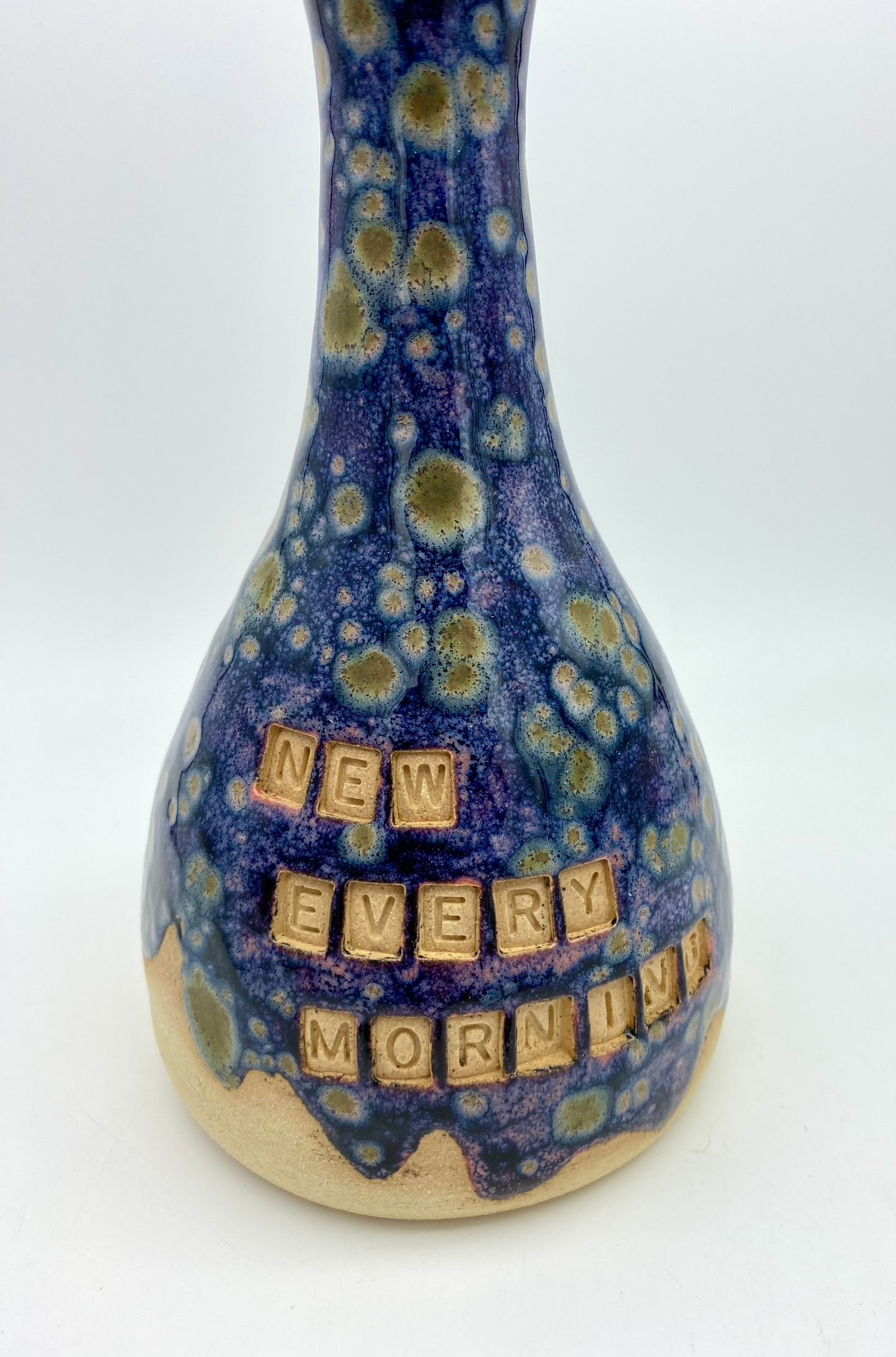 'New every morning' taller Bible bud vase