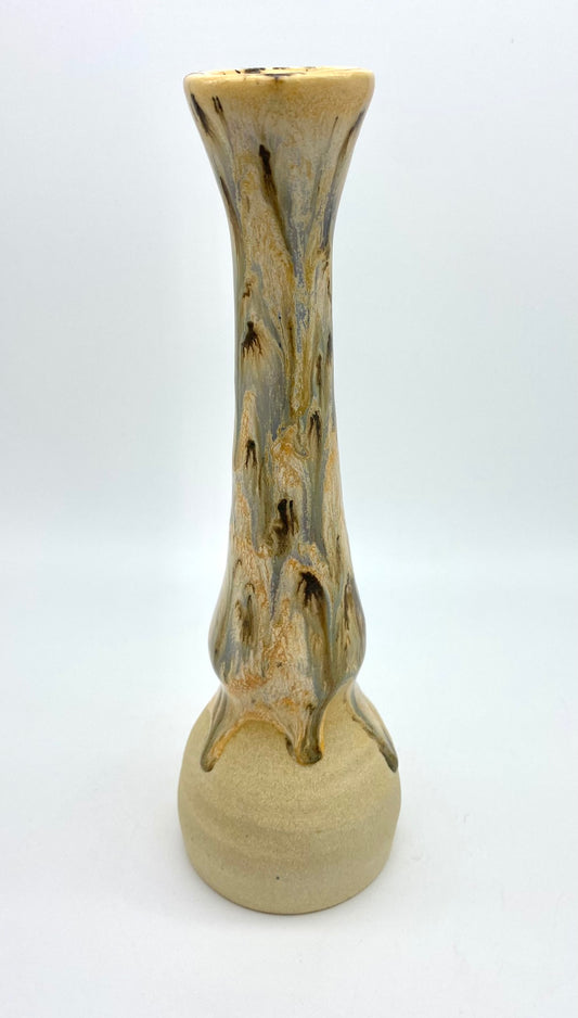 Tall candlestick in creams and browns