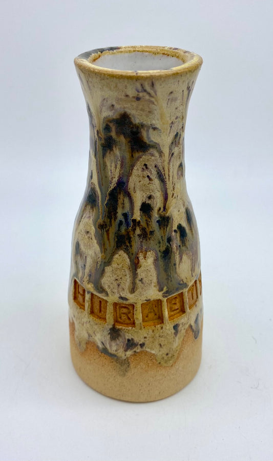 'Hiraeth' bud vase in speckled clay