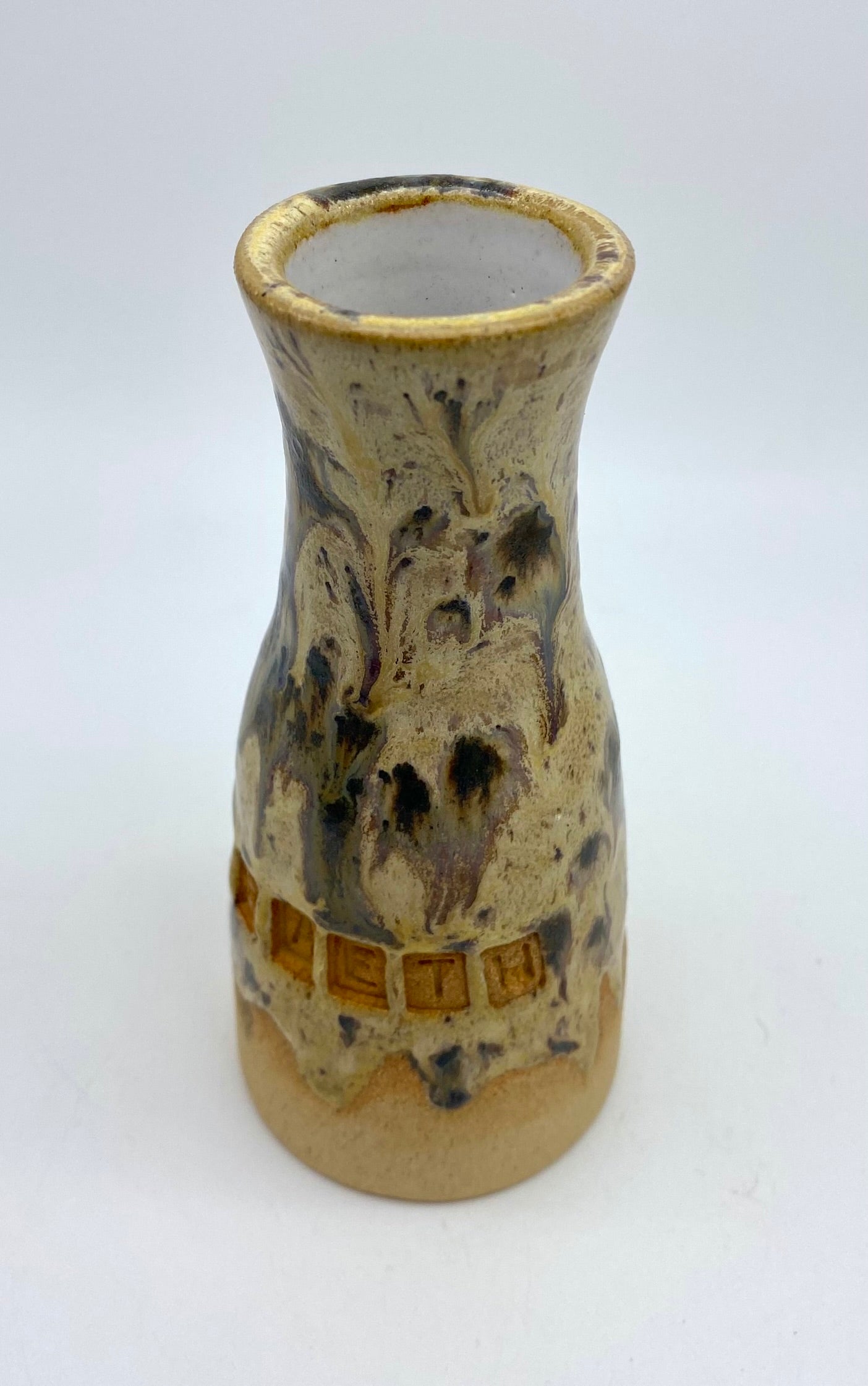 'Hiraeth' bud vase in speckled clay