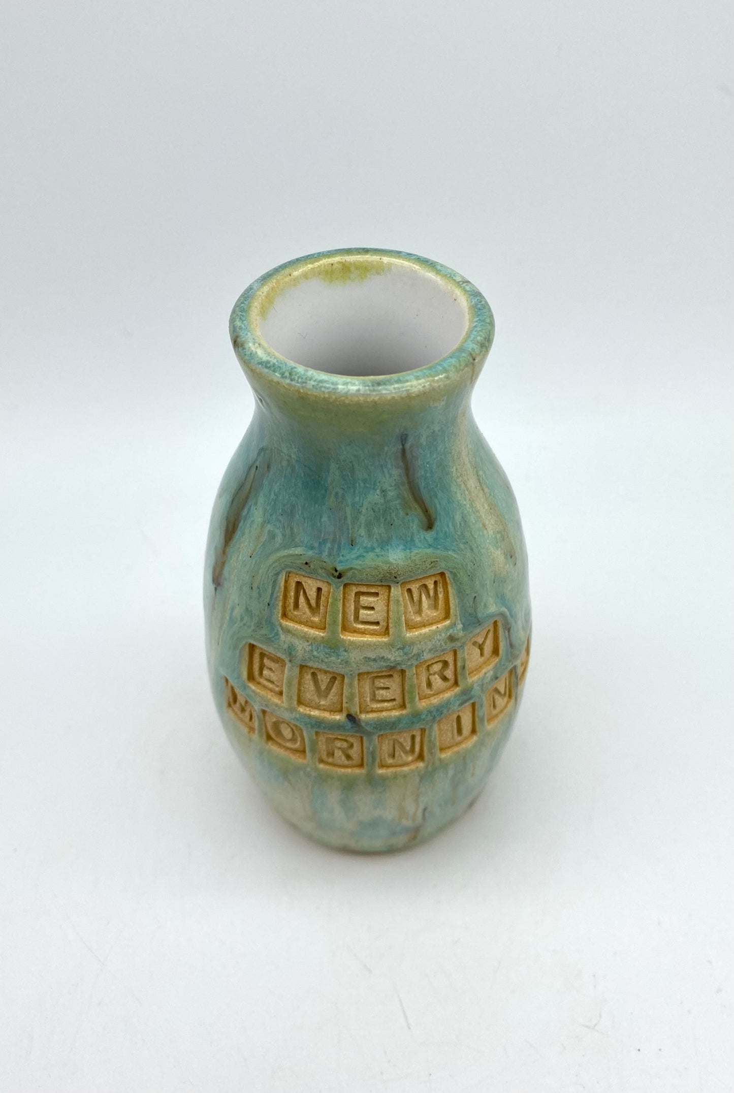 'New every morning' Bible verse bud vase