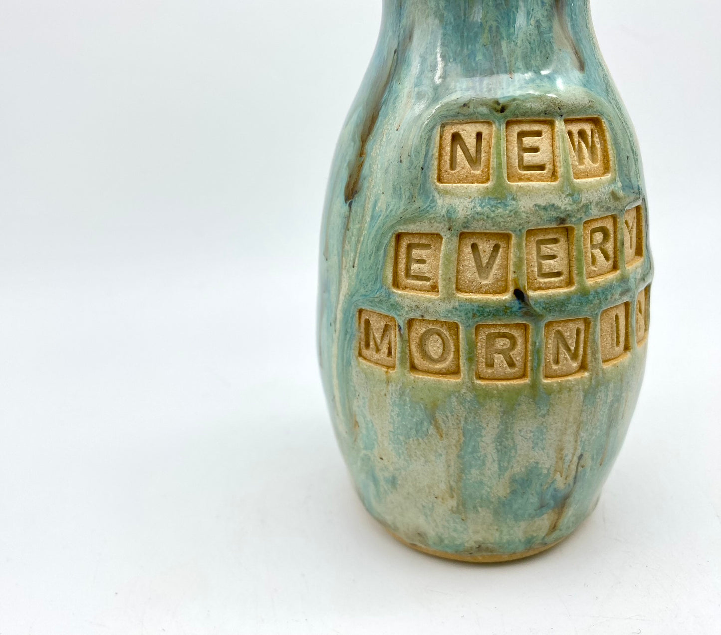 'New every morning' Bible verse bud vase