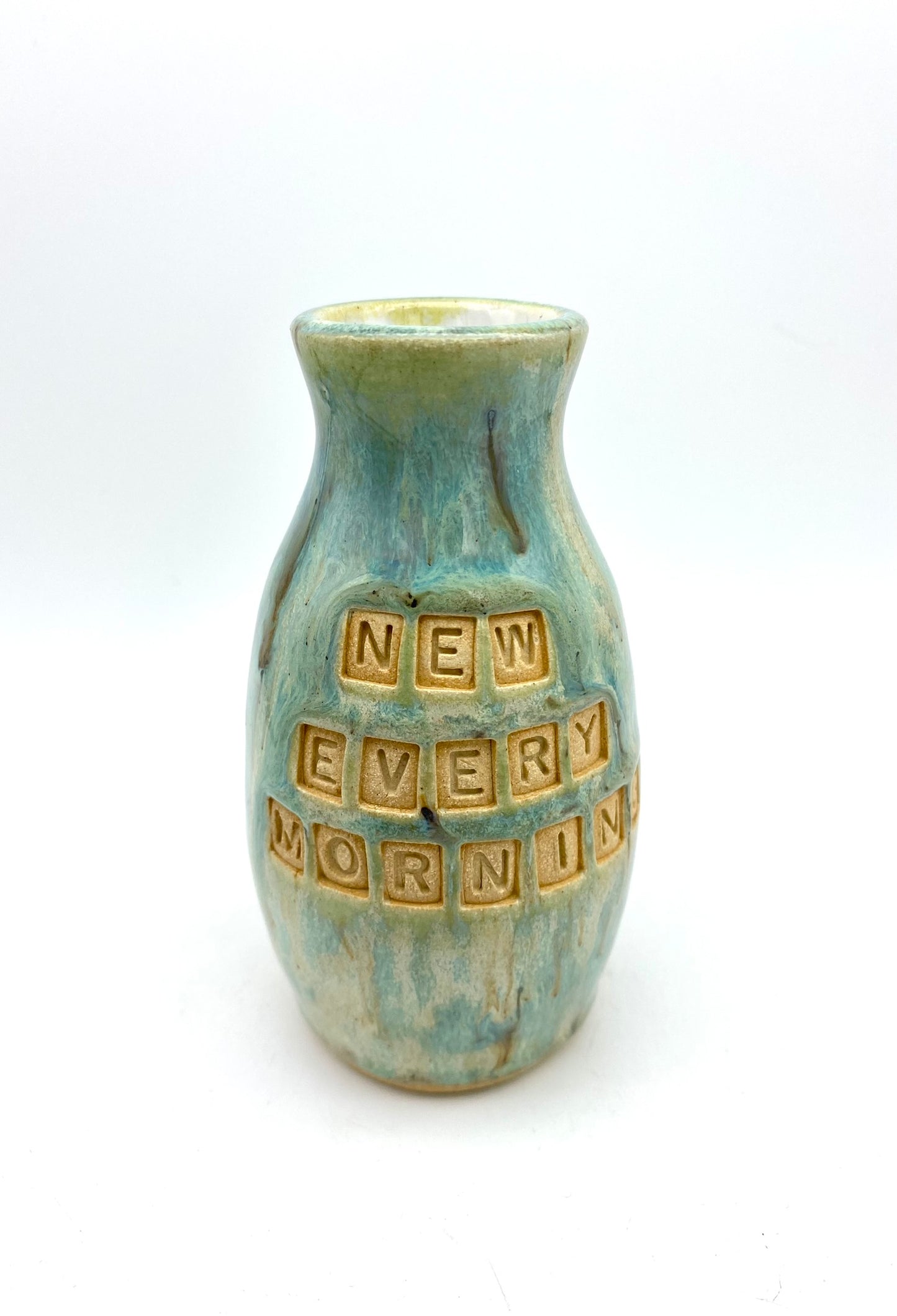 'New every morning' Bible verse bud vase